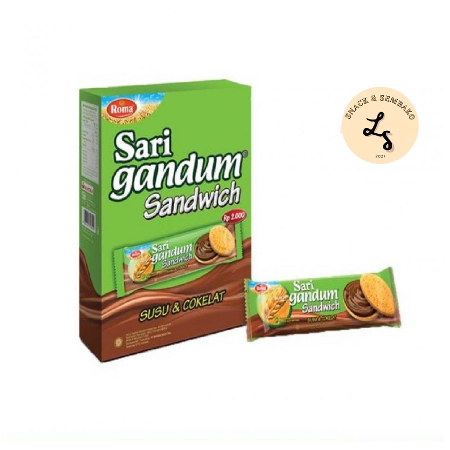 

GROSIR Roma Sari Gandum Sachet Susu & Coklat Isi 12 pcs @39gr serbuuu !
