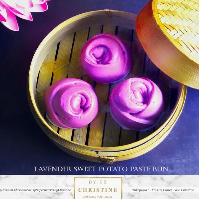 

BAKPAO UBI UNGU LAVENDER SWEET POTATO PASTE BUN UBE PAO DIMSUM 10