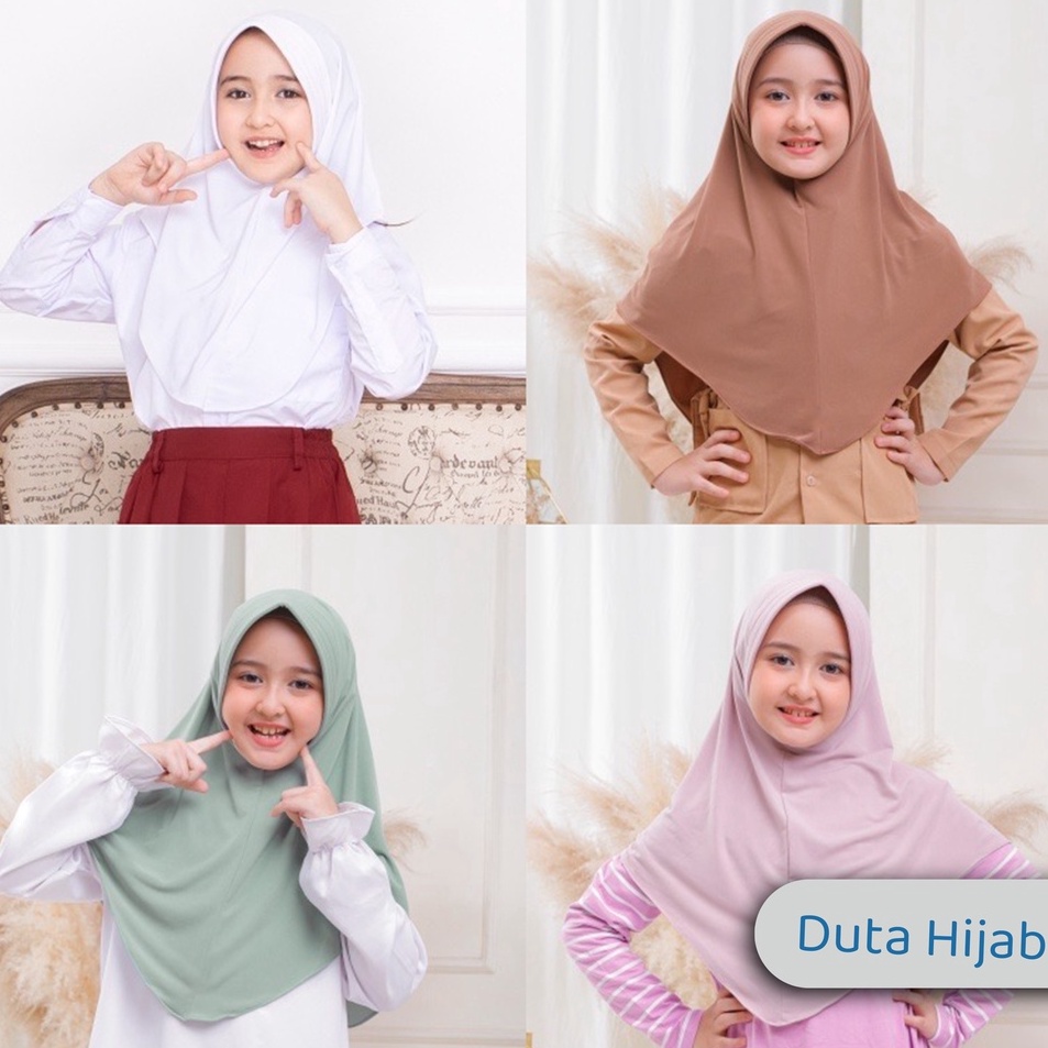 GROSIR Jilbab Instan anak Jersey Umur 5 - 10 tahun | Bergo Hamidah Anak Jersey 