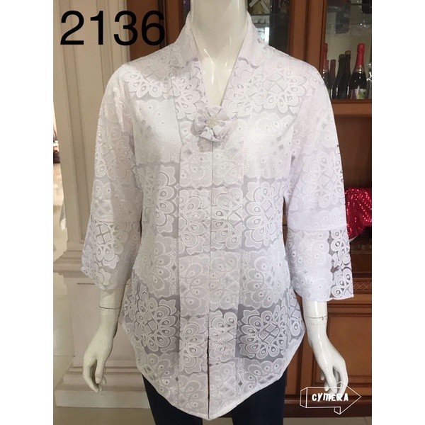 Kebaya Modern Encim Full Brukat Kebaya Putih Brukat