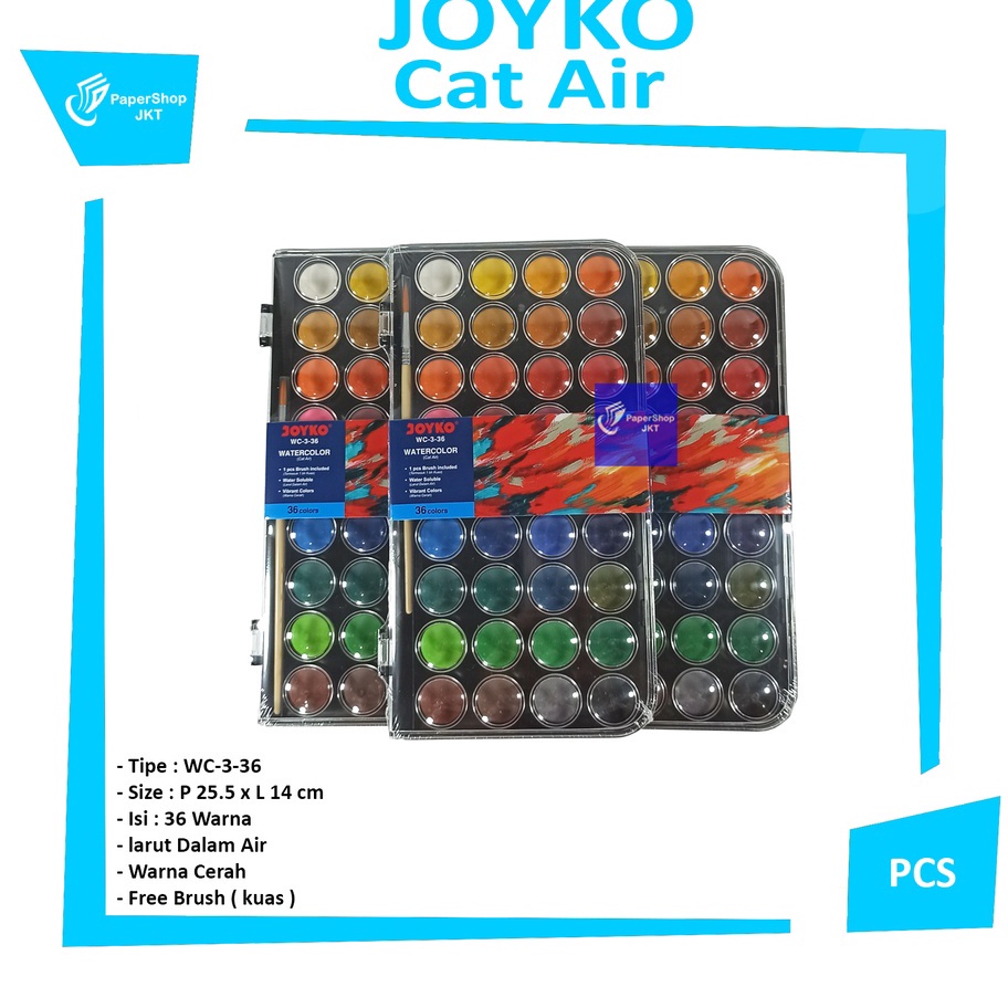 

Best Product JOYKO - Watercolor Set Cat Air WC-3 Isi 36 Warna - Pallet Bestseller