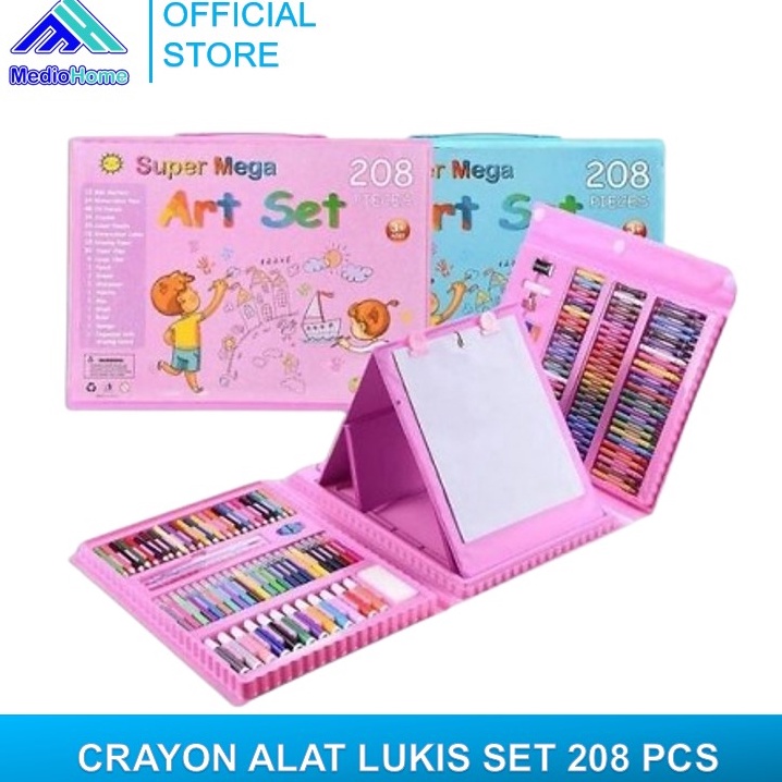 

Best MEDIOHOME Stationary Set Alat Warna Crayon Set Alat Tulis dan Lukis Melukis Anak Set Pensil Warna Cat Air isi 208 Pcs MH1333