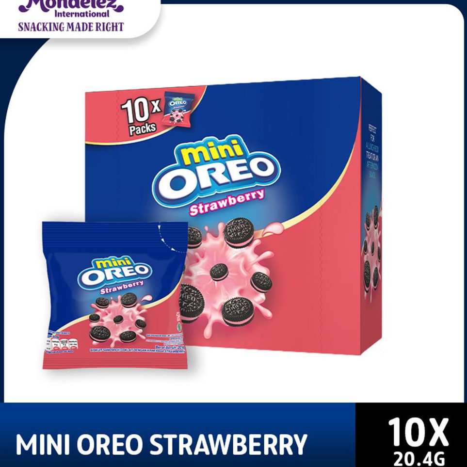 

✨BIG SALE✨ Mini Oreo Biskuit Strawberry Pcs 20.4g Untuk Traveling X10 