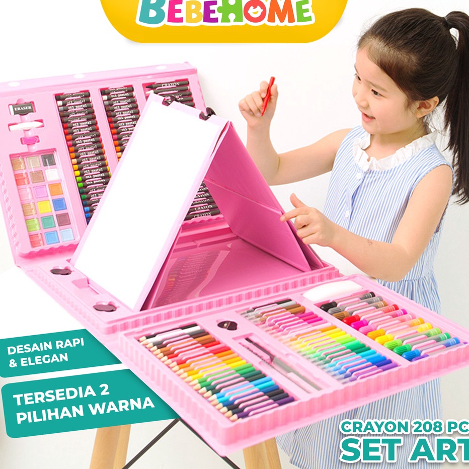 

Diskon Bebehome Crayon Anak Pengasah 208pcs Set Alat Menggambar Melukis anak Crayon Cat Air Pensil Ready