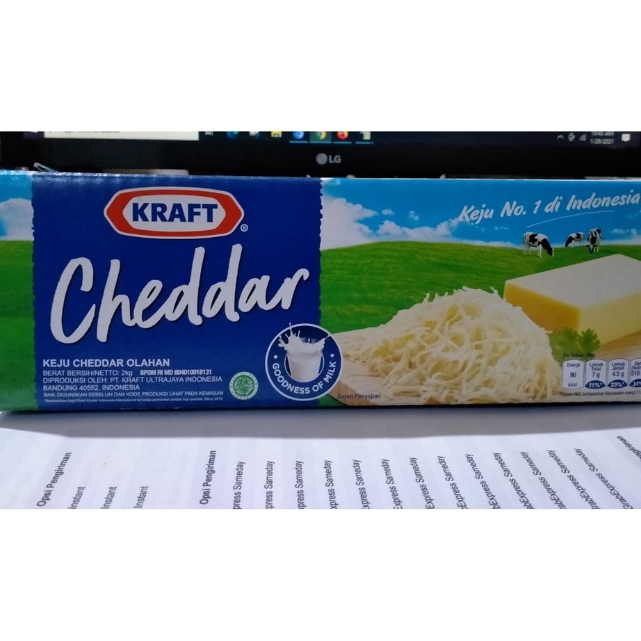 

Promo Keju Cheddar Kraft 2kg - Keju Kraft Terlaris