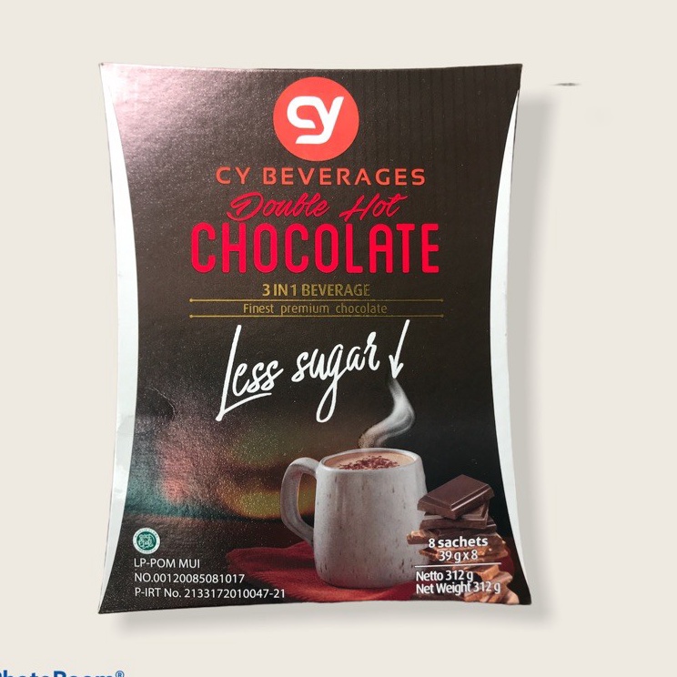 

Laris Cy Beverages Double Hot Chocolate Less Sugar 3 in 1