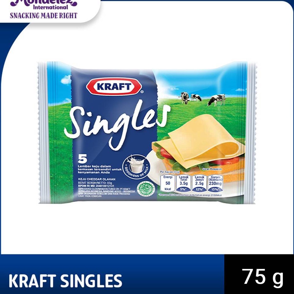 

Big Sale Kraft Keju High Calcium Singles 5 Slice 75g Untuk Burger dan Camilan