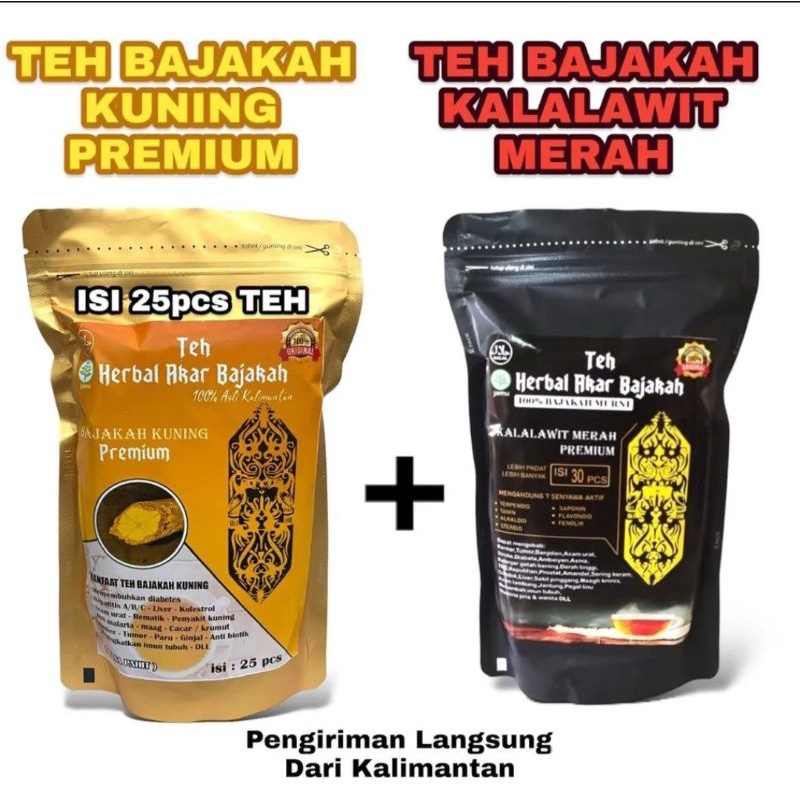 

paket 2 bungkus teh bajakah kuning dan merah premium