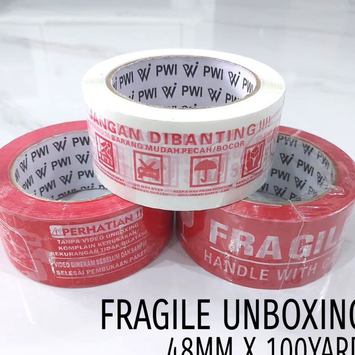 

VYQZ4356 7.7 Lakban Fragile Unboxing 48mm x 100yard / Opp Tape