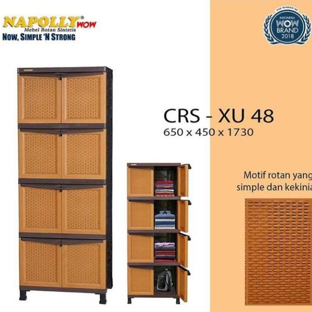 yang dicari] RAK LEMARI KABINET 4 TINGKAT PLASTIK NAPOLLY RATTAN SERBAGUNA