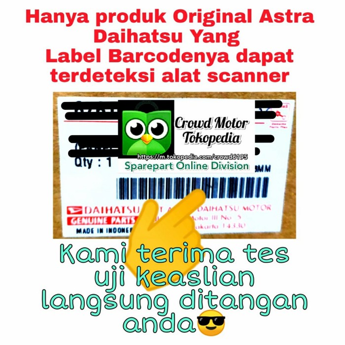 New Switch Pintu Suit Pintu Gran Max Luxio Ori Daihatsu 100% Kode Ma292