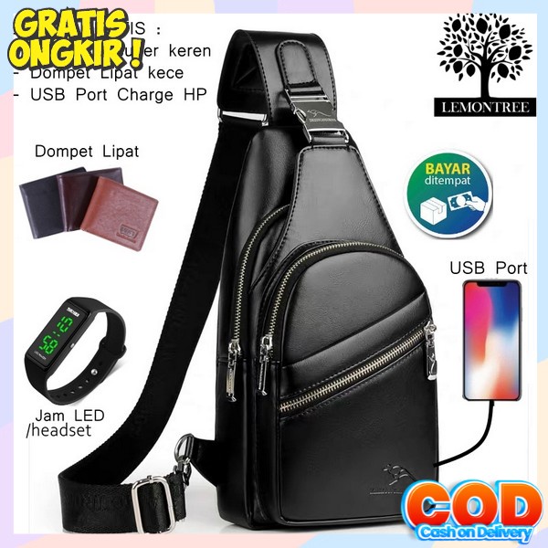 Slampang Laki Laki Ts Laki2 Tass Slenpang Sling Bag Tad Cwok Tas Slempang Elegant Lelaki Tqs Srempan