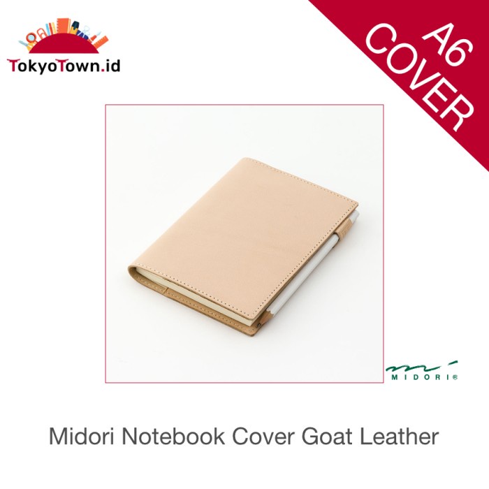 

Terlaris Midori Notebook Goat Leather Cover A6