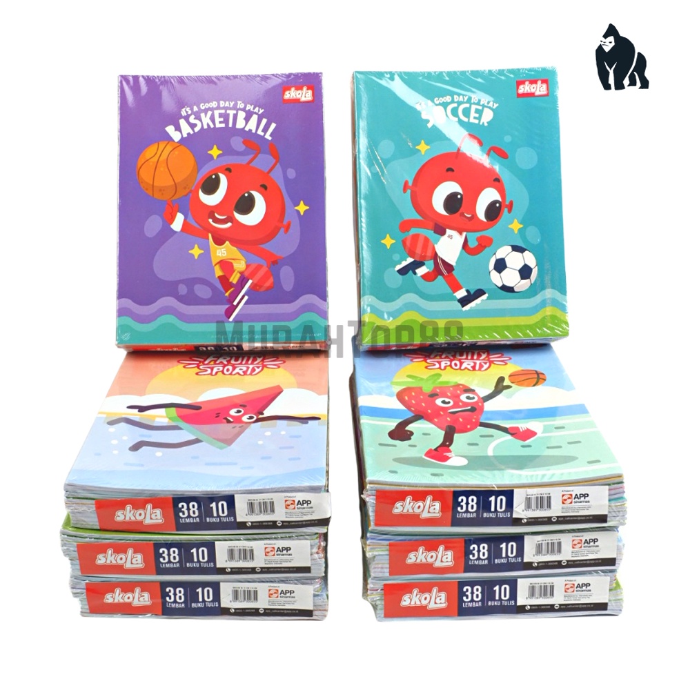 

[ART. A50I] Buku Tulis SKOLA 38 Lembar Murah / Buku Sekolah Anak Bergaris Karakter Sidu Sinar Dunia [PER PACK ISI 10 PCS]