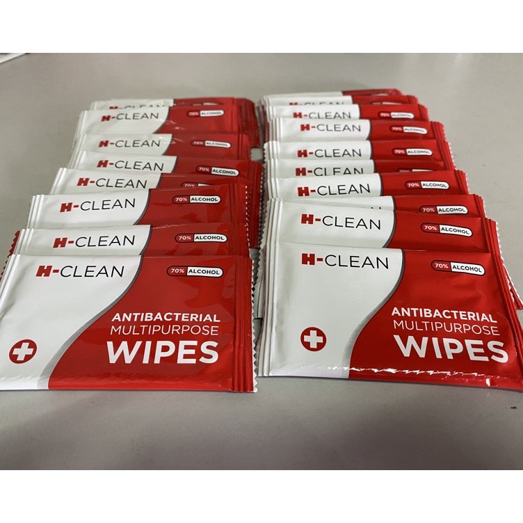ORDER SAJA GAN  Alcohol wipes H-CLEAN 70% isopropyl antiseptik tisu basah sachet 20pcs