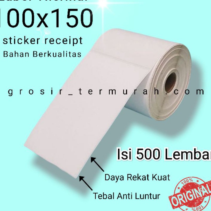 

GCYQ9686 Terbaru 3.3 Kertas Thermal 100x150 mm isi 500 Pcs/ Label thermal barcode Roll A6