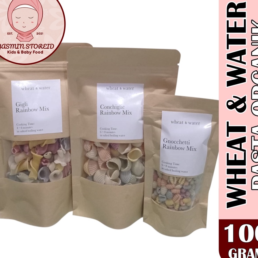 

NPVN8850 【FSASH SALE】 Pasta MPASI - Wheat & Water Rainbow Mix Pasta (Conchiglie, Gnocchetti, and Gigli) 50gr dan 100gr