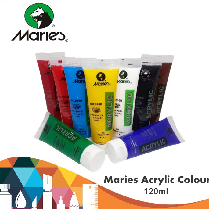 

[PRODUK LYW7891] Maries Acrylic Paint Tubes 120ml / Cat Lukis / Maries Acrylic 120ml / Cat Maries / Maries Kirim Langsung