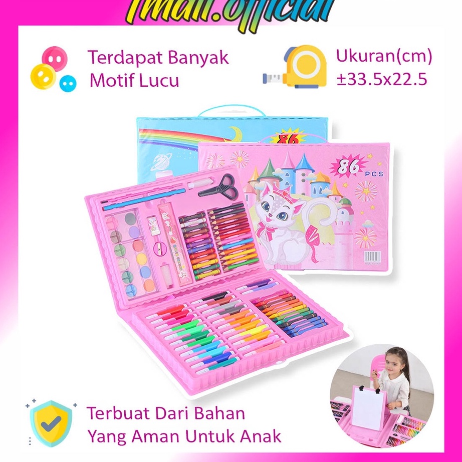 

☋➔✰✪ ❄ TMALL ❄ Pensil Warna 86Pcs In 1 Crayon Anak Art Set Alat Lukis Menggambar Seni Kerajinan Anak S056 Promo