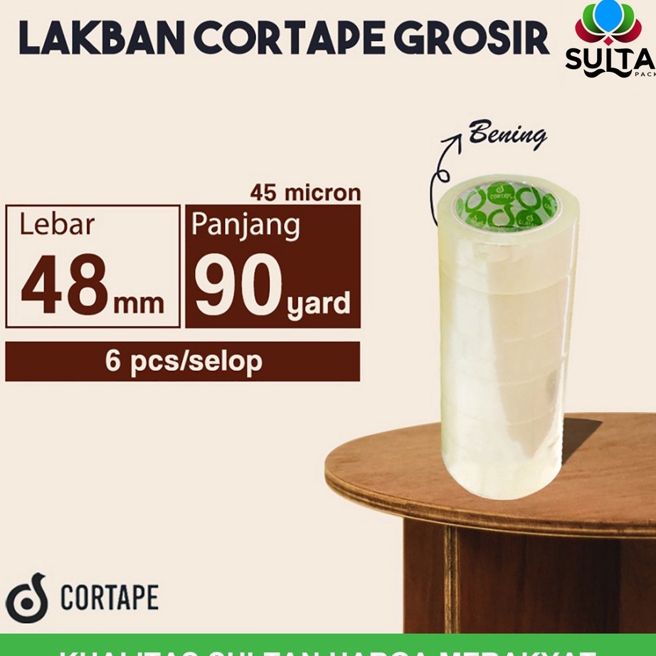 

VBWZ9737 PALING AMPUH>>> Lakban Cortape Bening 48 mm x 90 yard Setara Daimaru 1 Selop