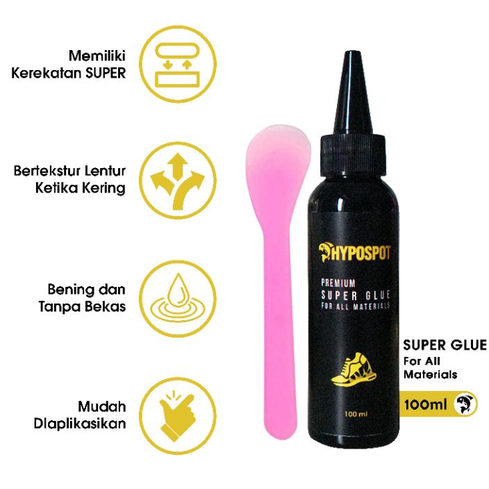 Paling Laku LEM SEPATU HYPOSPOT Bening - Lem Sendal - Outsole Midsole Insole - For boost - Canvas - 
