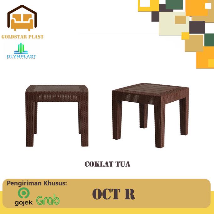 MEJA TAMU / MEJA PLASTIK MOTIF ROTAN