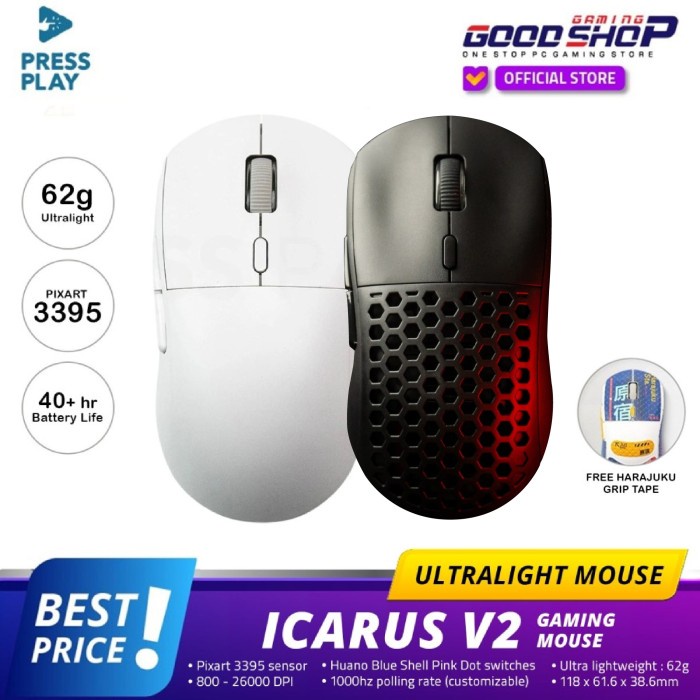 Press Play ICARUS V2 Ultralight Gaming Mouse