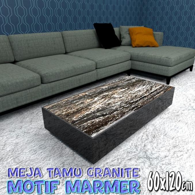 Meja Tamu Minimals Modern Granite Motif Marmer