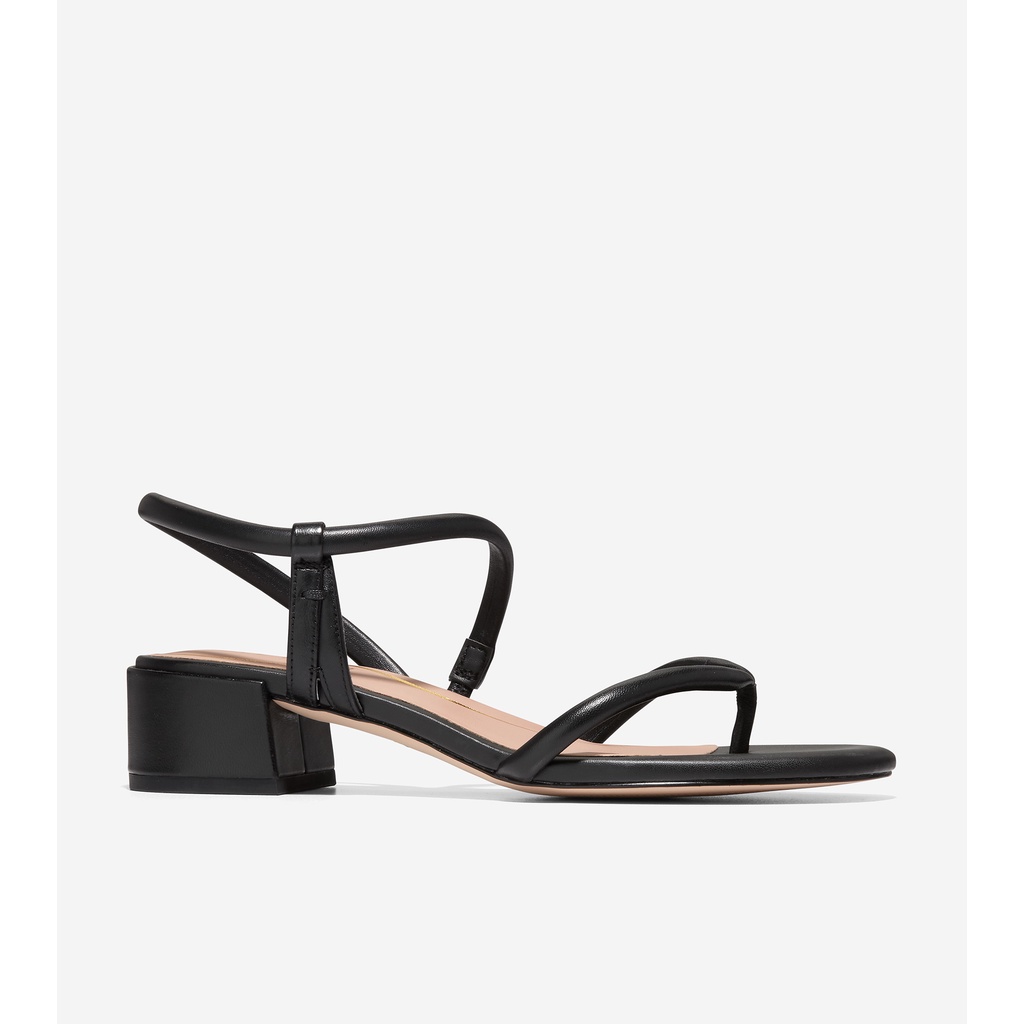 Cole Haan Women Calli Thong Block Heel Sandal 40Mm - Sepatu Wanita (Hitam)