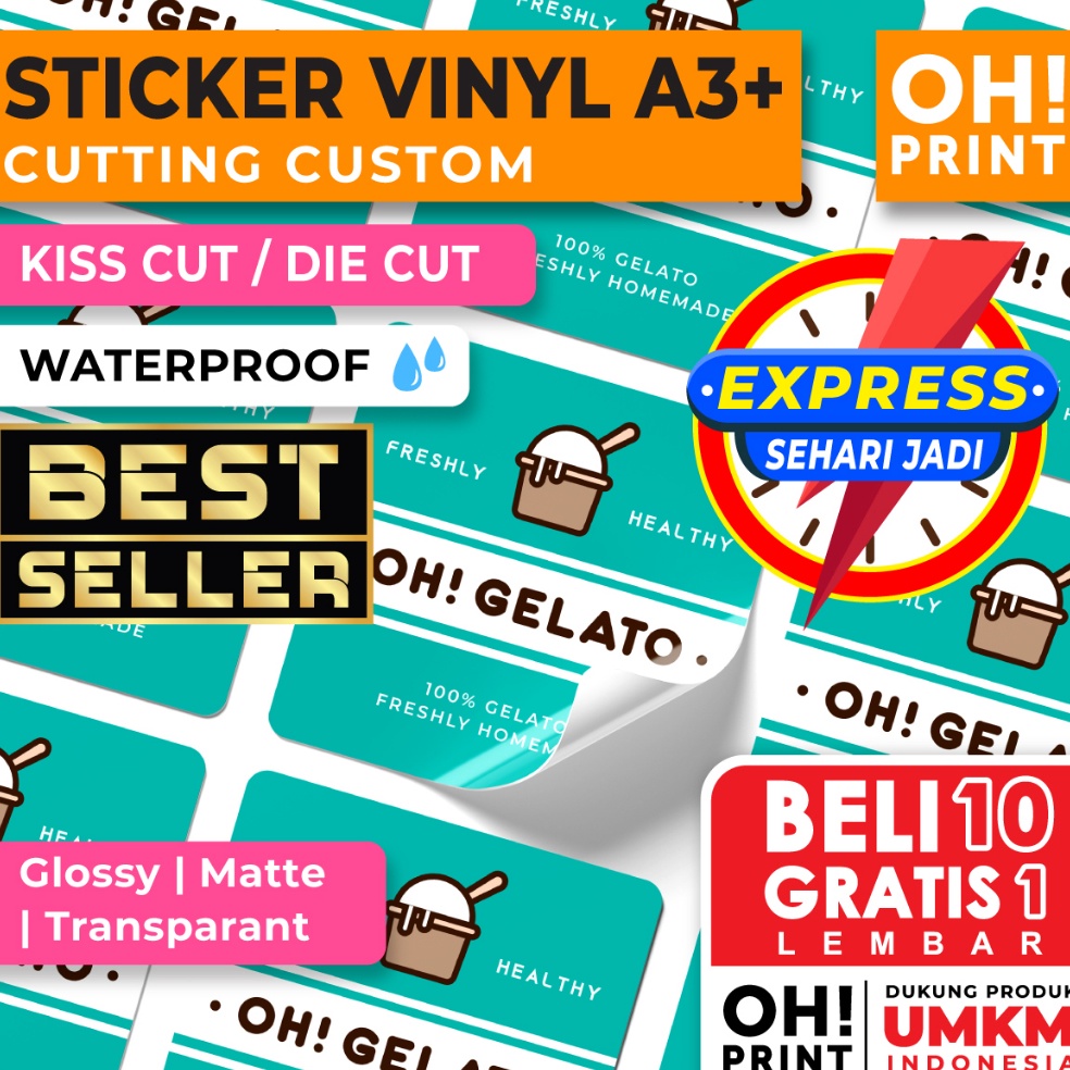 

9.9 SALE Cetak Stiker Vinyl A3+ SEHARI JADI | Cetak Stiker Label Kemasan | Label Usaha Makanan