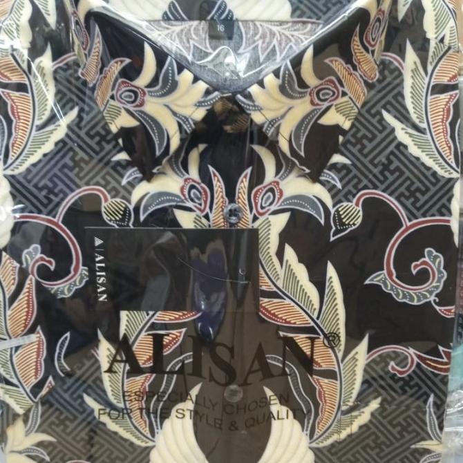 Discount Kemeja Batik Alisan Printing Lengan Pendek Size 16 Motif A