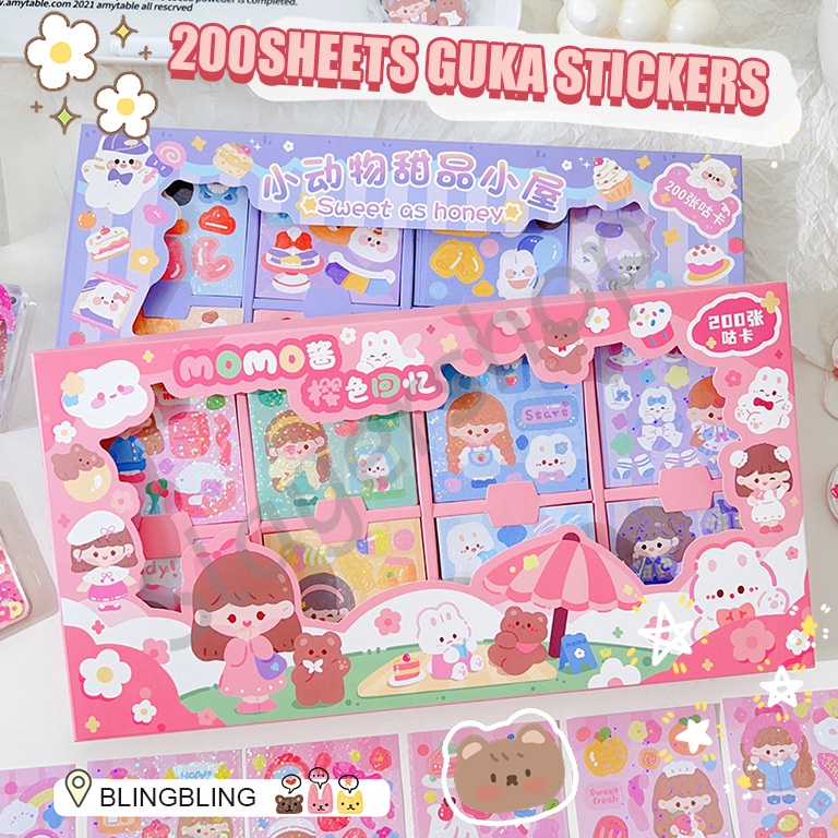 

4.4 BRANDS FESTIVAL Stiker Box Momo 1 Box isi 100 Lembar Sticker Glitter