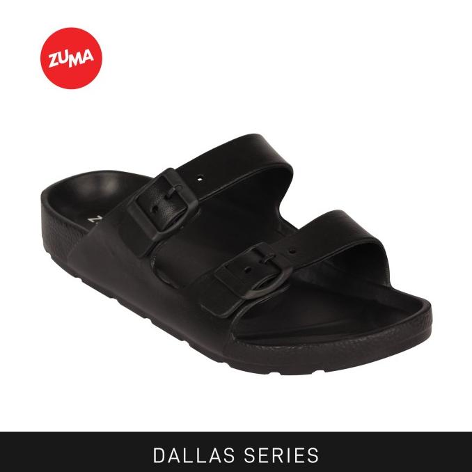 Promo Zuma Dallas 1/Sandal Cowok Sandal Selop Karet - Hitam