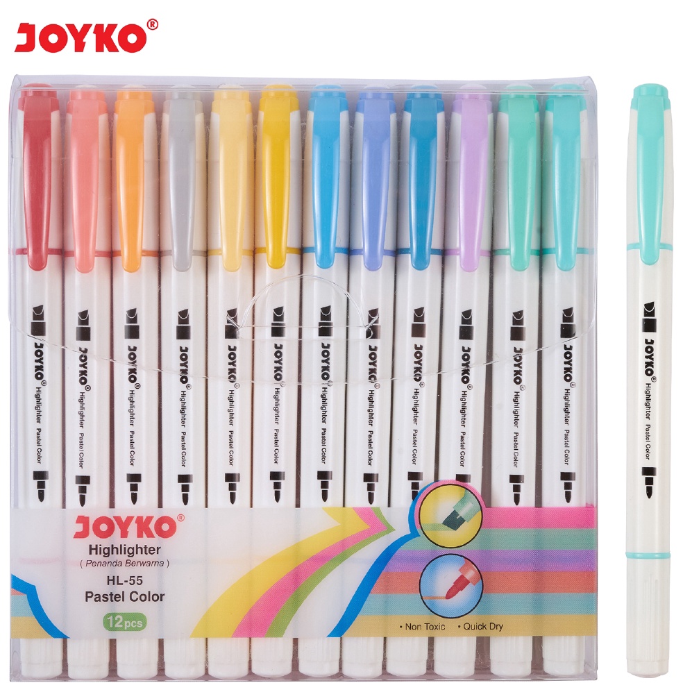 

Terbaru 2.2 Highlighter Penanda Joyko HL-55 1 Set 12 Pcs 12 Warna