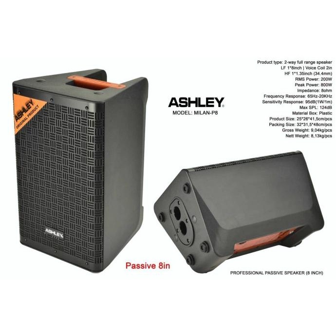 SPEAKER ASHLEY PASIF MILAN P8 P 8 8 INCH ORIGINAL