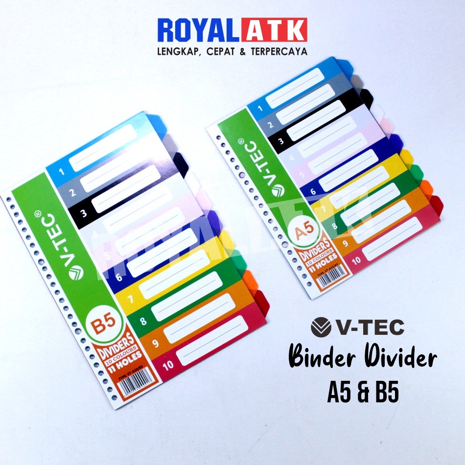 

11.11 Flash Sale Pembatas Binder Loose Leaf Cardboard Divider V-tec A5 B5