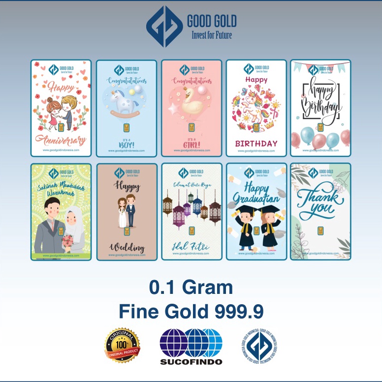 [ART.  V05H] Good Gold Emas Batangan 0,1gr Logam Mulia 0,1 gram LM Fine Gold 0.1gr Emas Murni Emas 2