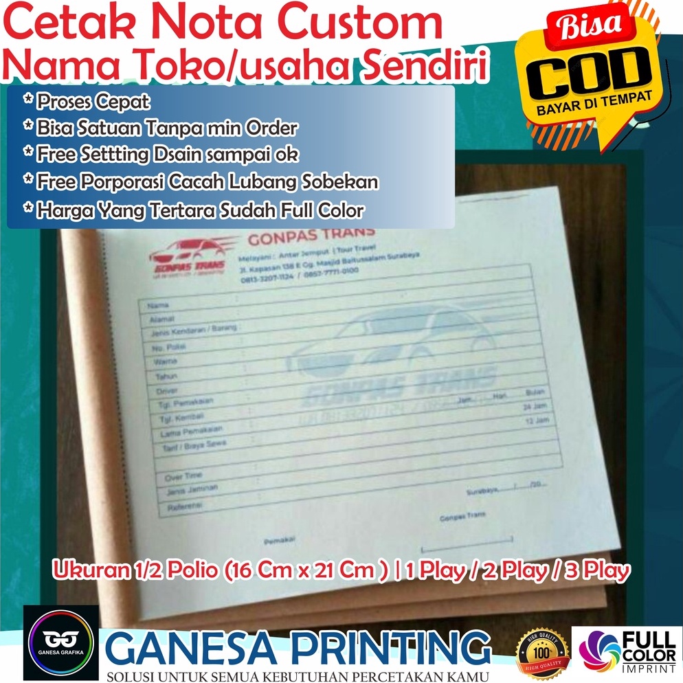 

12.12 BRANDS FESTIVAL cetak nota custom ukuran 1/2 polio nota bon nama perusahaan toko sendiri
