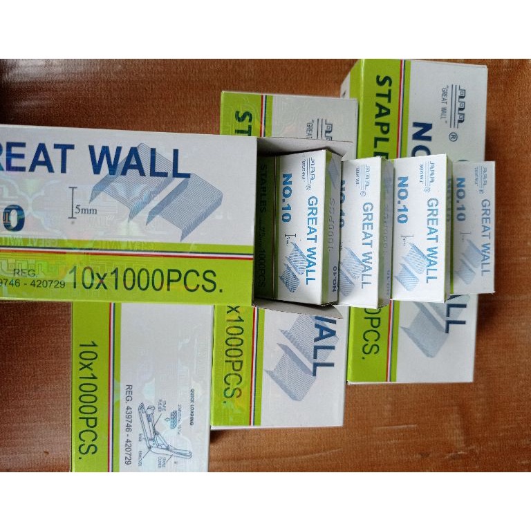 

10.10 HARGA GROSIR Isi Staples Stapler Kecil no 10 Great Wall Yoeker Voxy Murah /refil staples jeglokan