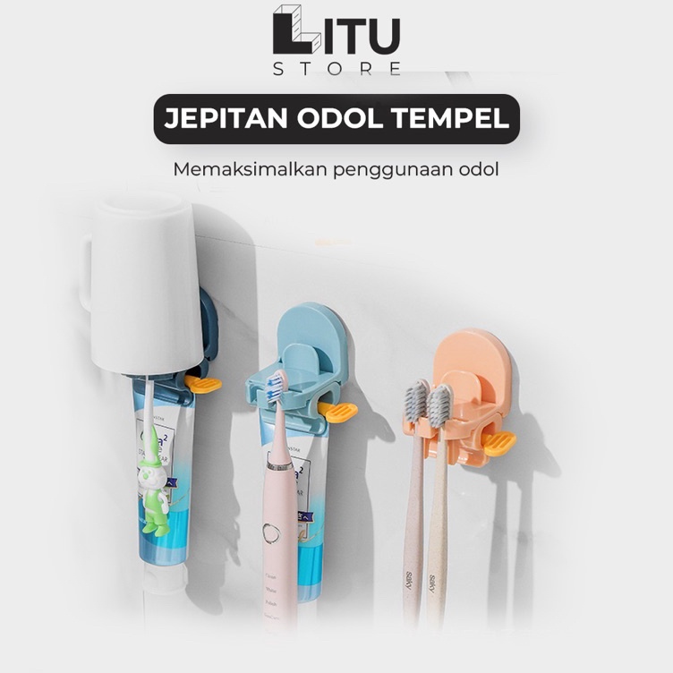 Terkini Dispenser odol gantungan sikat gigi tempat odol dan sikat gigi tempel dinding minimalis