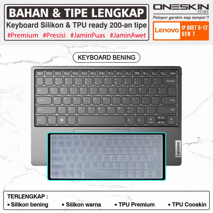 Pelindung Keyboard Protector Lenovo Ideapad Duet 5 5i-12 12IAU7 Warna