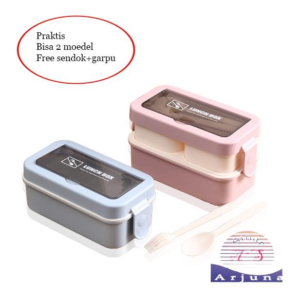 "'''] LUNCH BOX SET SUSUN 2/ KOTAK BEKAL PREMIUM ANTI TUMPAH ANTI BOCOR