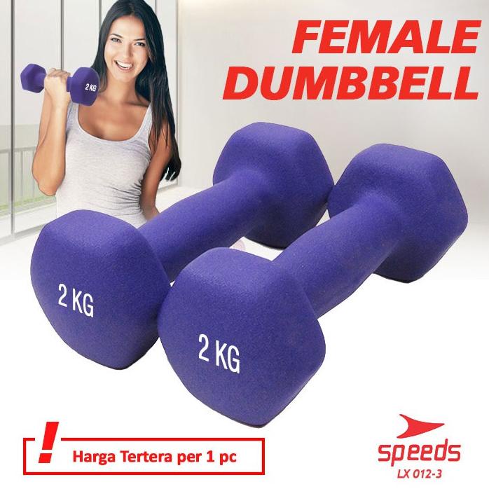 BEST SELLER SPEEDS Dumbell Barbel 2kg Vinyl cewek isi 1pcs gym Neoprene Barbel Mini 012-3 45465