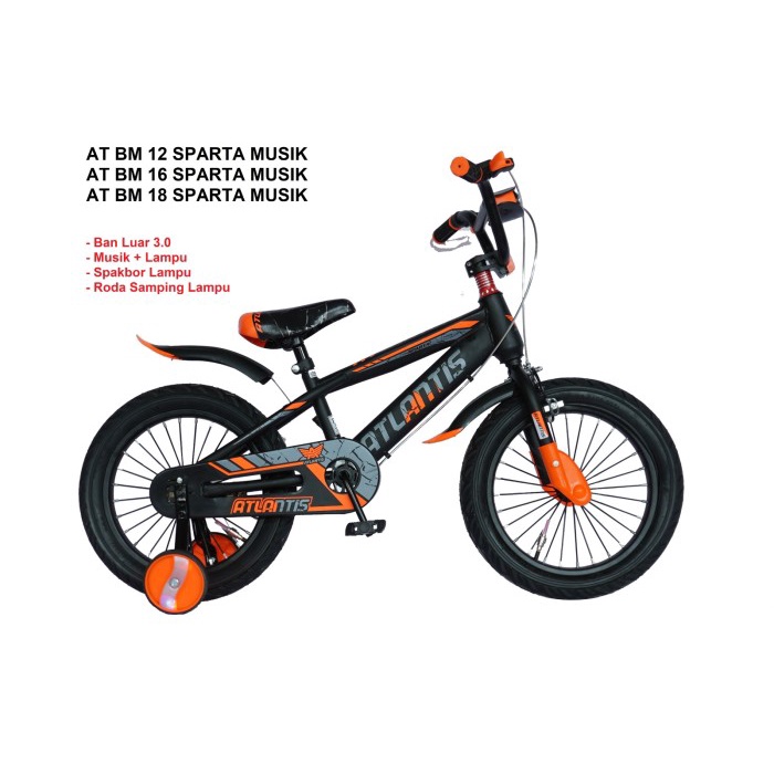 Sepeda Anak Bm Mini Atlantis Sparta Musik 12" 16" 18" Originial $12