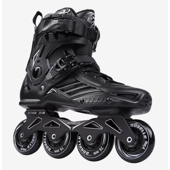 Original BLACK ROSELLE Inline Skate Freestyle Pro Slalom sepatu roda
