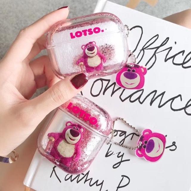 Airpods Case 1 2 3 Pro 2 Lotso Toy Story Pink Lotso Bear Glitter Case Kualitas Premium