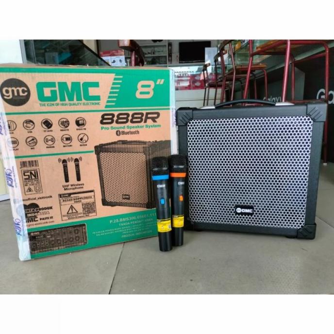 SPEAKER BLUETOOTH GMC 888R 8 INCH + 2 Mic WIRELESS