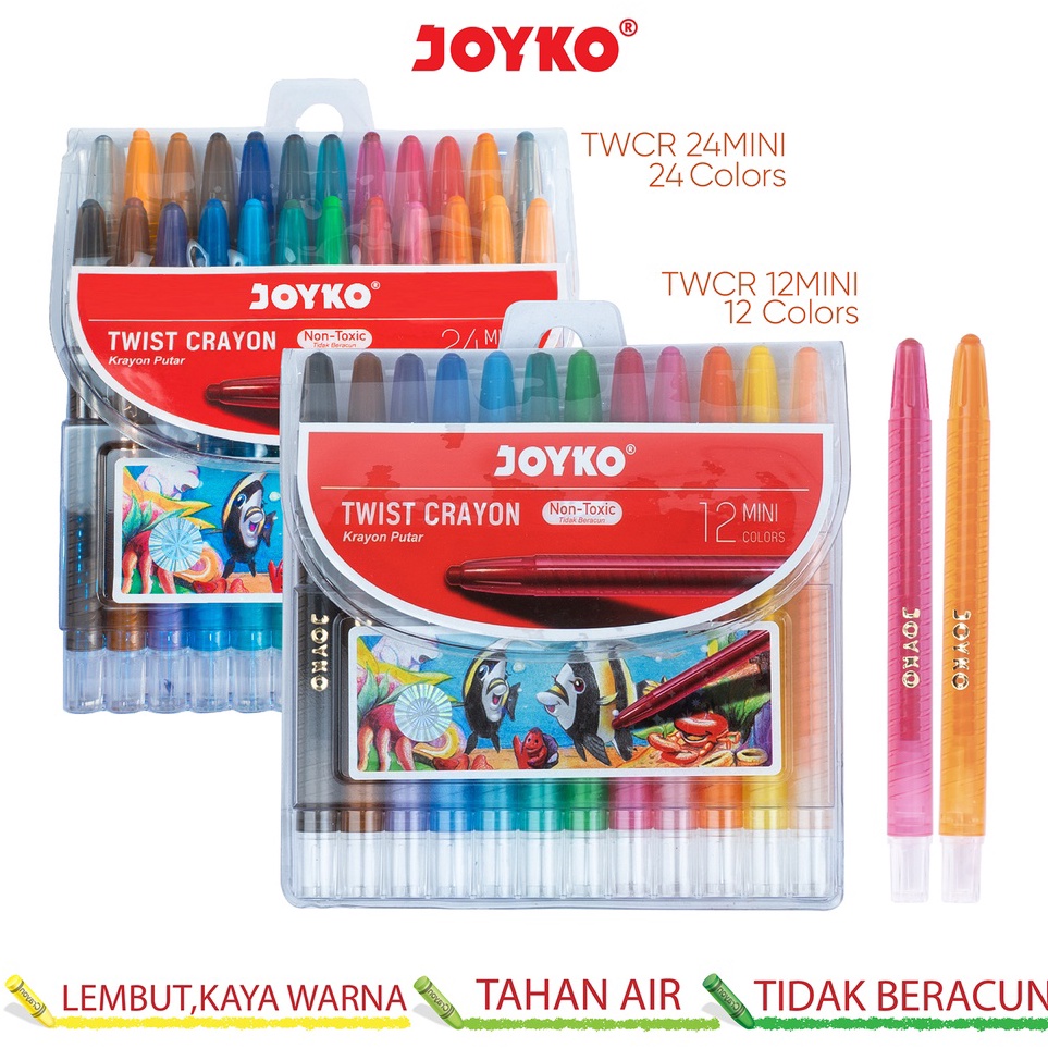 

Ready Stock Krayon Putar Mini Twist Crayon Joyko TWCR Buruan Beli