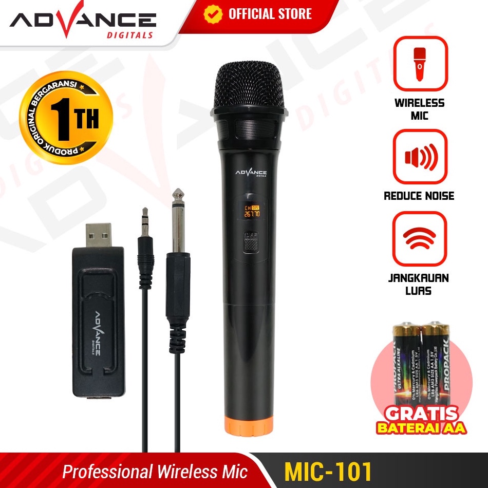 Wow Murah Meriah.. Advance MIC101 Mic Wireless Microphone Bluetooth Karaoke BONUS Baterai