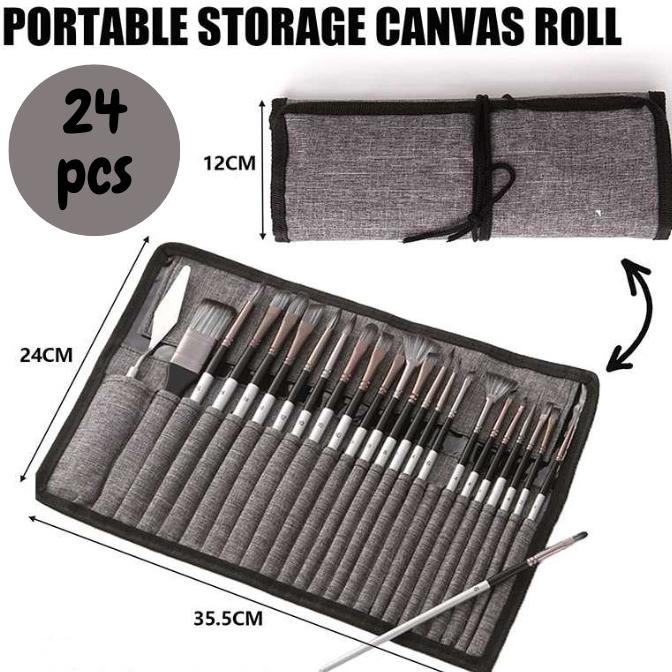 

Alat Kuas Alat Lukis Set Cat Air Minyak Nylon Paint Art Brush Premium 24pcs Baru|Kode 1175